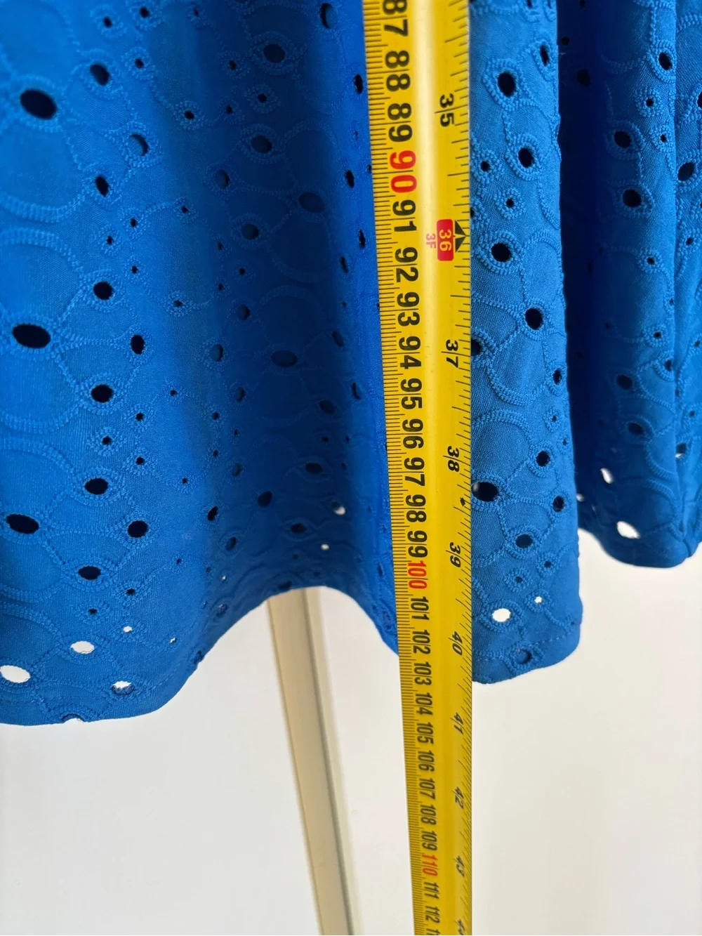 London Times Blue Eyelet Fit Flare Dress Size 14 Wedding Guest Date Night Office - Picture 9 of 12